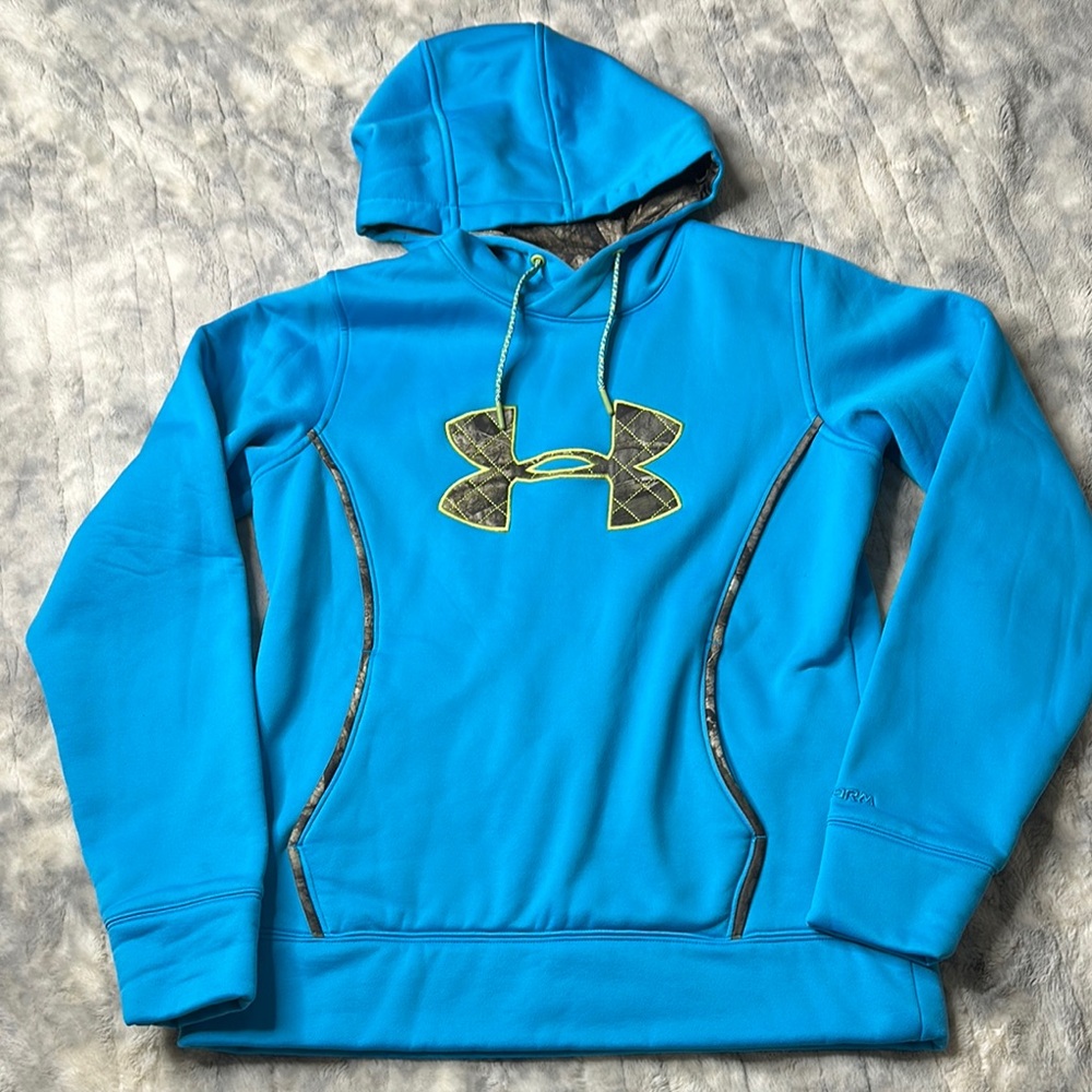 Under Armour Turquoise Hoodie with Yellow Logo